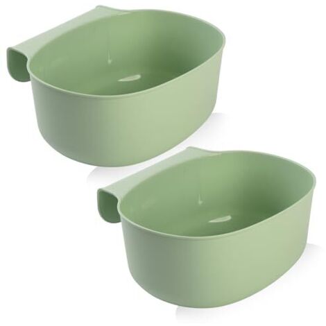 2x Poubelle Plan de Travail à Suspendre - Table à Langer Bébé - Bac Plastique Cuisine 26 x 17 x 12 cm - Corbeilles Vert