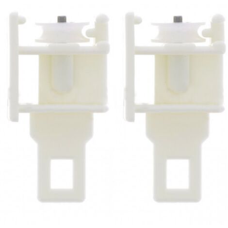2x Poulie de renvoi opposé pour tringle 24 x 16mm en polyamide ivoire Accessoire Suspendeur Fenêtre Store Baie vitrée Ouverture Fermeture