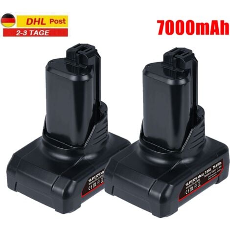 PDSTATION 2x Pour Bosch batterie bat411 12V 7.0Ah Li- ion GSR GDR Gwi GSa 10.8v-li Professional BAT411A BAT412A