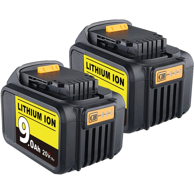 Pdstation - 2X Pour DeWalt Batterie 18V 9,0 Ah xr Li-Ion DCB182 DCB184-XJ DCB183 DCB183-XJ DCB205-2 DCB200-2 DCB204-2 DCB206-2