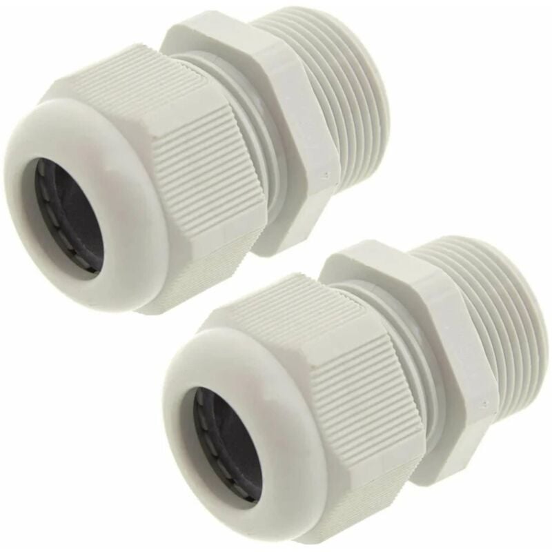 2x Presse étoupe écrou de câble en polyamide pa gris ral 7035 étanche IP68 Connecteur Réglable Fils Etanchéité Protection Stabilité, PG16 pour câble