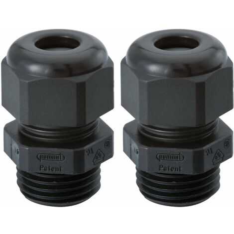 2x Presse étoupe écrou de câble en polyamide PA noir étanche Connecteur Réglable Fils Etanchéité Protection Stabilité, M20 pour câble Ø 6mm -12mm