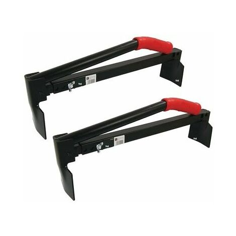 2x Pro Adjustable Brick Tongs Lifter Lifting Carrying Carrier 6-10 Bricks CT