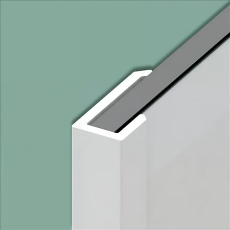 2x profilés en U blanc pour extrémités adaptés aux panneaux Kinewall Design de H de 250 cm