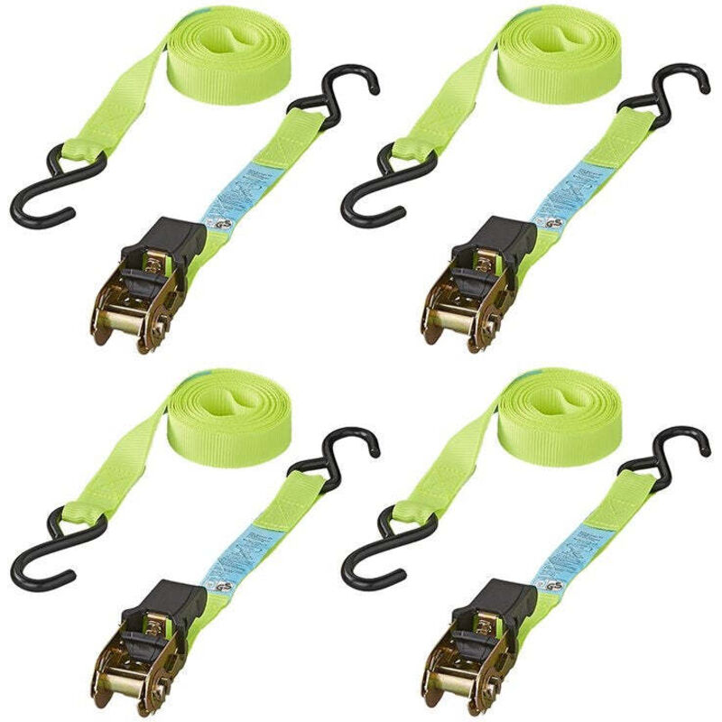 Proplus - 4er-set Spanngurte Mit Ratsche + 2 Haken 5 M 320205
