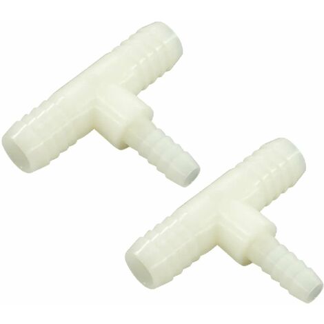 2x Raccord de tuyau coudé en T 3 embouts Connecteur Jonction Adaptateur Durite Tube Pulvérisation Tondeuse Tracteur Universel, diamètre embouts 16 + 16 + 10mm