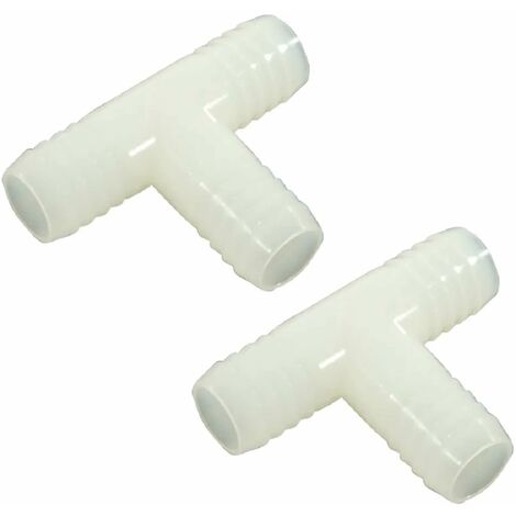 2x Raccord de tuyau coudé en T 3 embouts Connecteur Jonction Adaptateur Durite Tube Pulvérisation Tondeuse Tracteur Universel, diamètre embouts 16mm