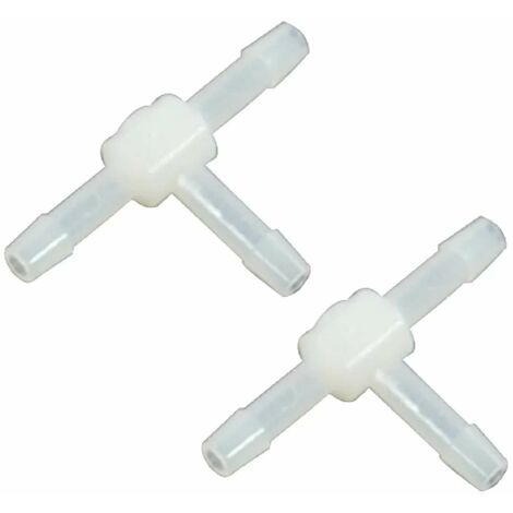 2x Raccord de tuyau coudé en T 3 embouts Connecteur Jonction Adaptateur Durite Tube Pulvérisation Tondeuse Tracteur Universel, diamètre embouts 3mm