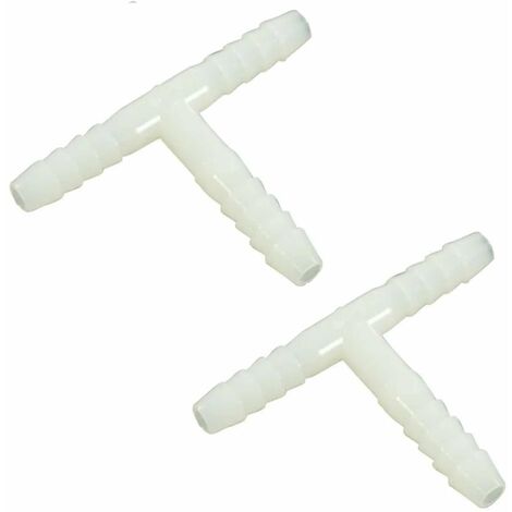 2x Raccord de tuyau coudé en T 3 embouts Connecteur Jonction Adaptateur Durite Tube Pulvérisation Tondeuse Tracteur Universel, diamètre embouts 6mm