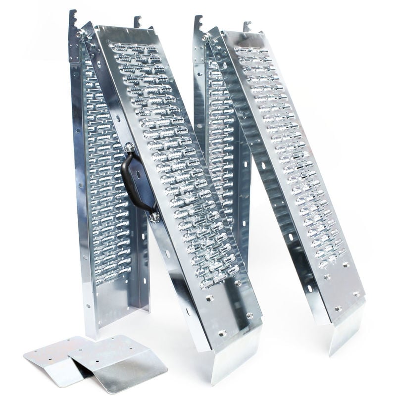 

2x Rampa Carga Descarga 400 kg Moto acero galvanizado plegable180x22,5x4,5cm
