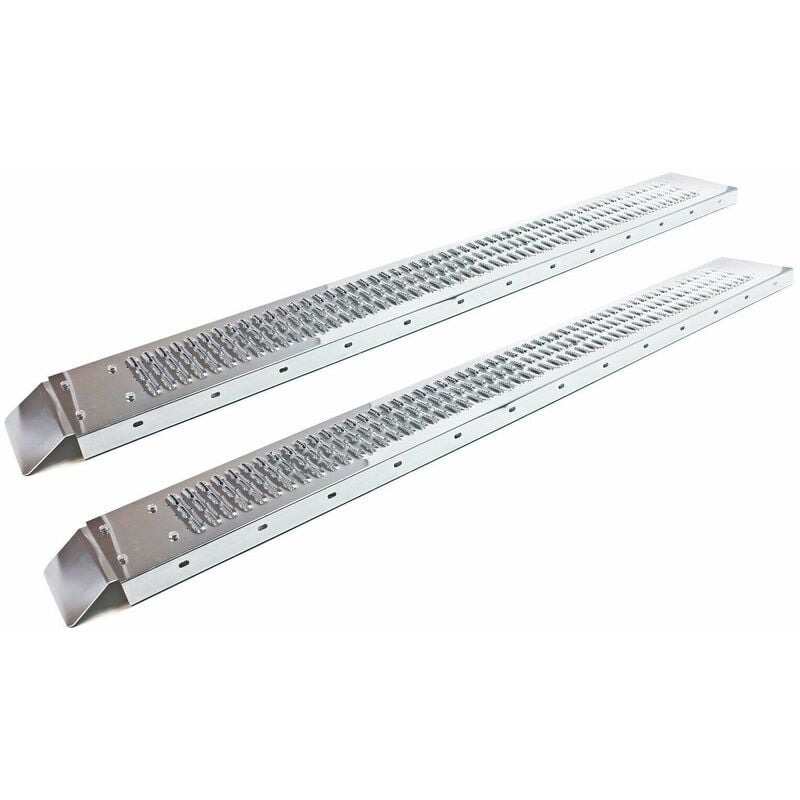 2x rampe de chargement 160x22.5x4.5cm 400kg acier galvanisé rail collision