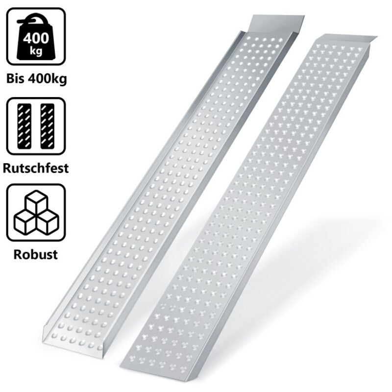 2x Rampe de chargement Rampe d'accès antidérapantes pour Moto Voiture galvanisé jusqu'à 400kg