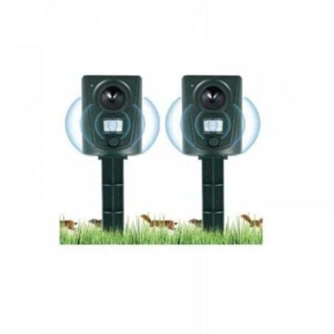 2X Répulsif Ultrasonique Animal Jardin avec Piquet - Protection Contre Chats, Chiens, Oiseaux pour Champs et Pépinières