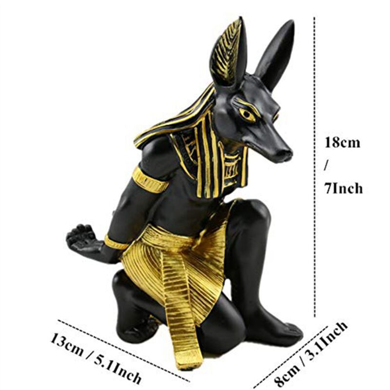 2x résine anubis dieu casier à vin figurines moderne egypte chien miniatures statues animal intérieur maison bureau décor sculpture