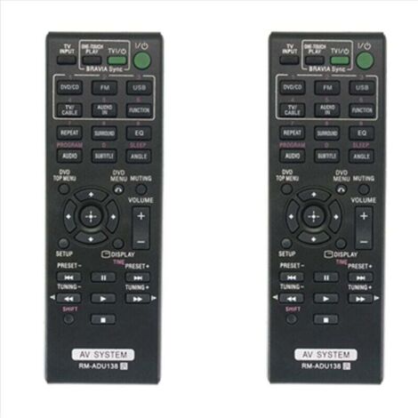 2X RM-ADU138 Telecomando sostitutivo per sistema AV DAV-TZ145 HBD-TZ140 HBD-TZ145