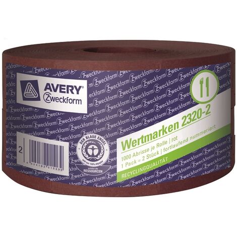 2x Rolle Getränke-Marke 57x30mm Rot 2000 Abrisse