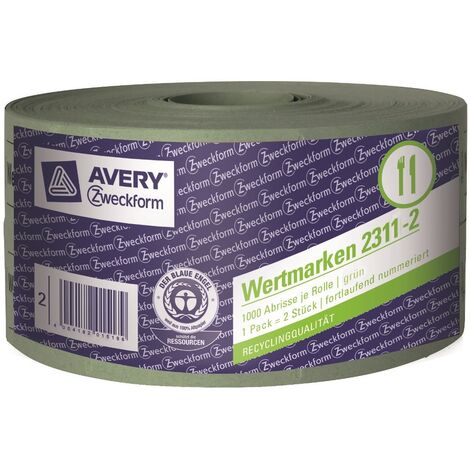 2x Rolle Wert-Marke 57x30mm Grün 2000 Abrisse
