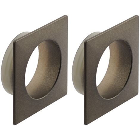 2x Rosace de bouton poussoir carrée en plastique pour épaisseur de porte 19mm Verrou Fermeture Caravane Sécurité Push-lock, anthracite