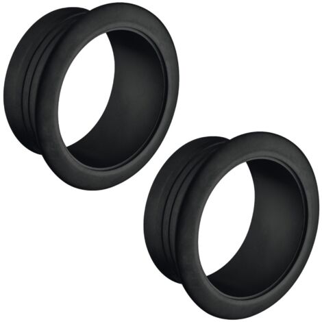 2x Rosace ronde épaisseur 19mm Ø32mm pour serrures espagnolettes ou en applique en plastique Verrou Sécurité Meuble Caravane Poussoir, noir
