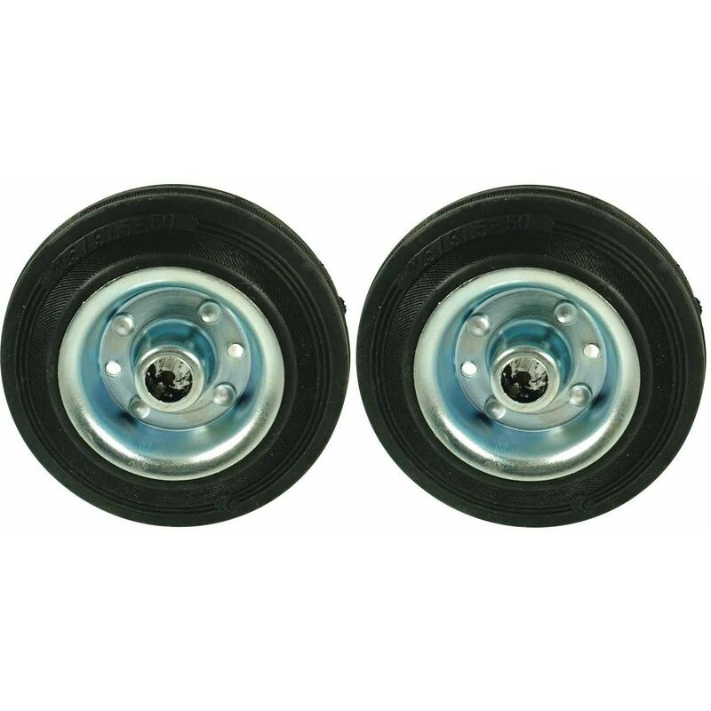 Cyclingcolors - 2x roue pleine 75 / 25-45 + roulement 75mm jante acier pneu caoutchouc capacité 50kg / roue chariot meuble servante roulette