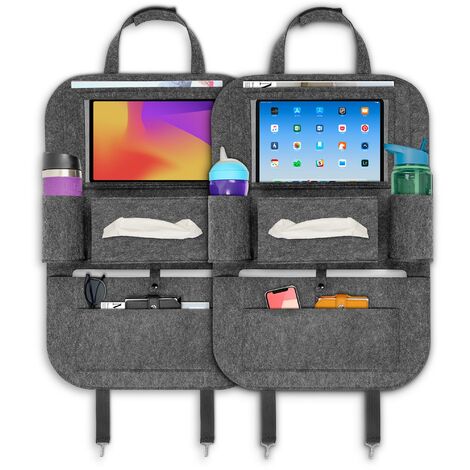 2x Rückenlehnen-Schutz Auto Filz Rücksitzschoner Kinder 60cm/23,6inch Organizer