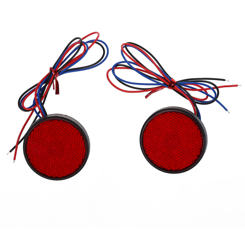 Image of Tlily - 2x Rueckleuchte Rund Ruecklicht Bremsleuchte Bremslicht Stopplicht kfz Auto Rot