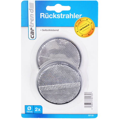 2x Rückstrahler rund selbstklebend Weiß
