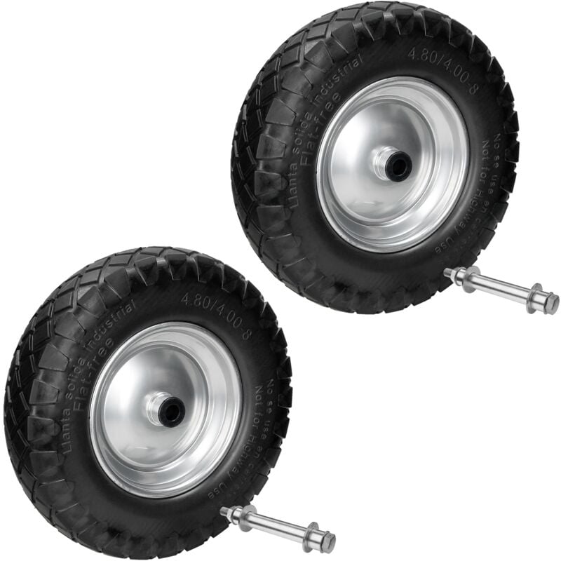 

2x Rueda carretilla PU caucho 4.80 / 4 4.00-8 15' 390 mm neumático goma maciza