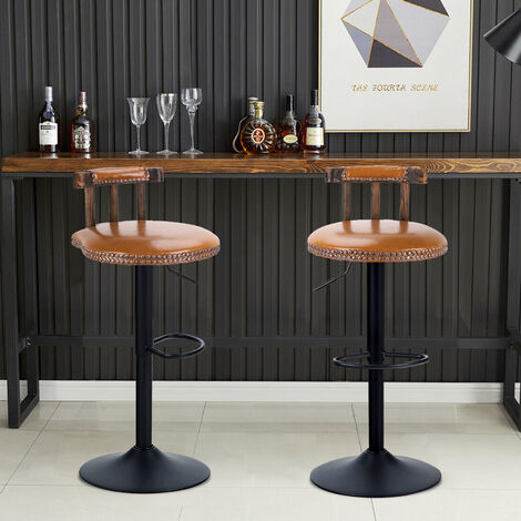 main image of "2x Rustic Industrial Vintage Retro Breakfast Bar Stool Kitchen Counter Chairs - Different colours"