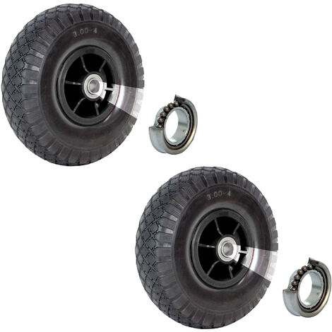 2x Sackkarrenrad 260x85 mm 3.00-4 Nabenlänge 60 mm Bollerwagenrad, Luftrad, Ersatzrad versetzt