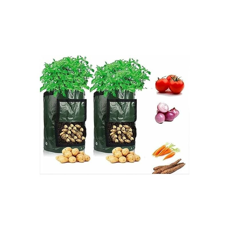 2X Sacs à Plantes 43L(35 45) -Sacs de Plantation-pour Planter des Sacs de Plantation de Pommes de Terre/Carottes/Tomates/Fruits