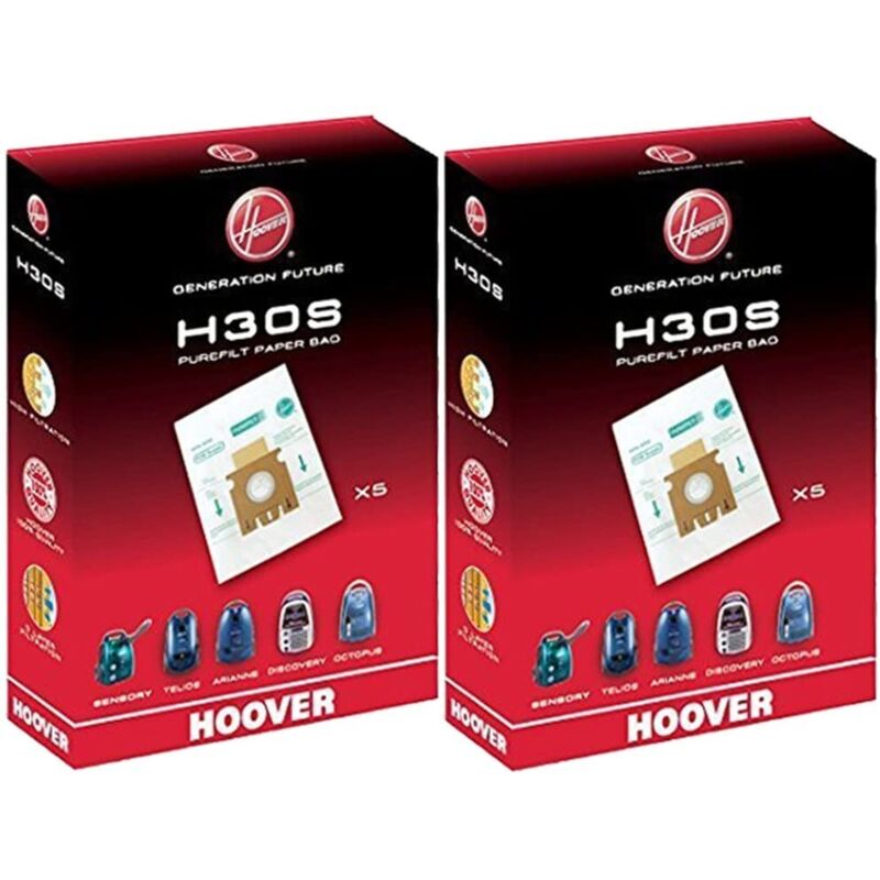 Lot de 10 sacs H30S pour aspirateur Hoover
