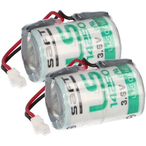 2x Saft Lithium 3,6V Batterie LS 14250 + JST-SHR-2P Pufferbatterie 10 Jahresbatterie