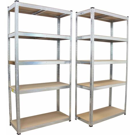 2x Schwerlastregal verzinkt 180x90x40 cm je 5 Böden pro Regal Traglast von 875kg Werkstattregal Kellerregal Archivregal