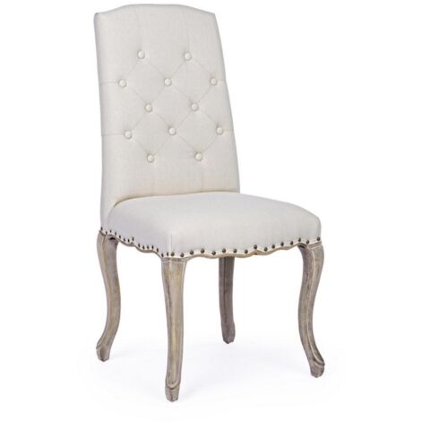 2x Sedia in tessuto imbottito stile classico