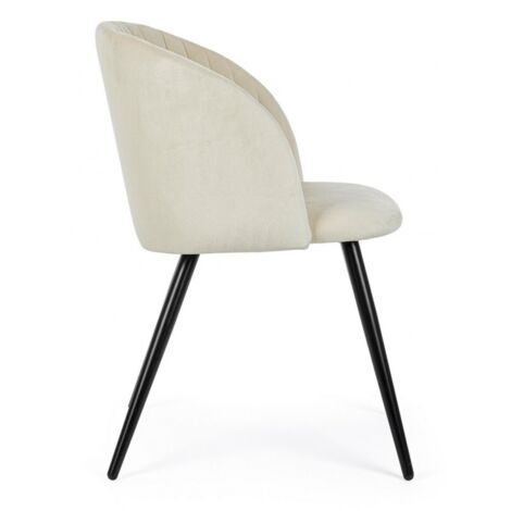 2x Sedia Queen Velvet Bianco