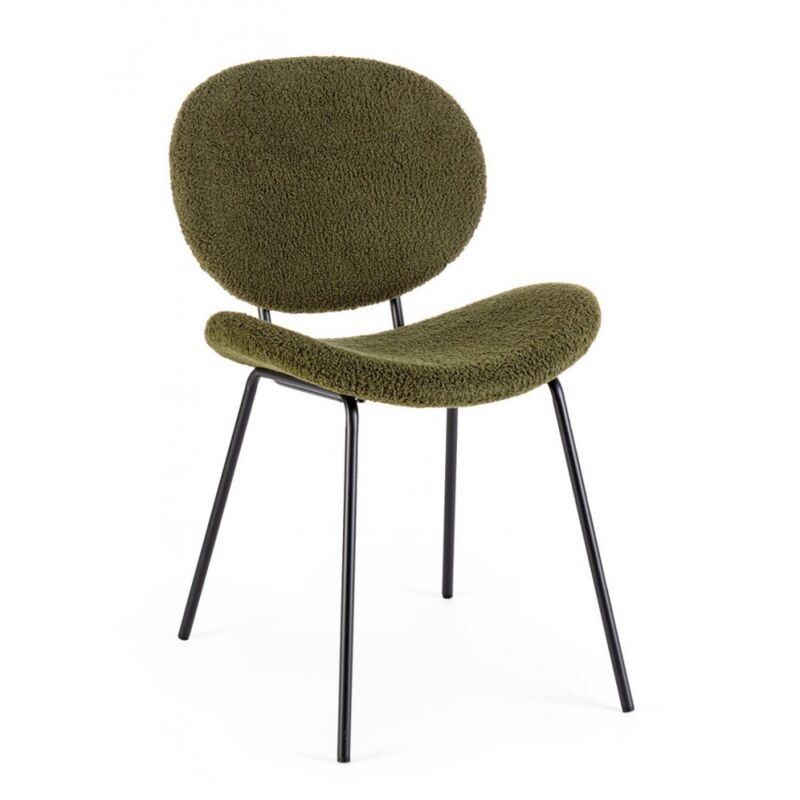 2x Sedia verde scuro 52x59.5x79.5 h, bouclé