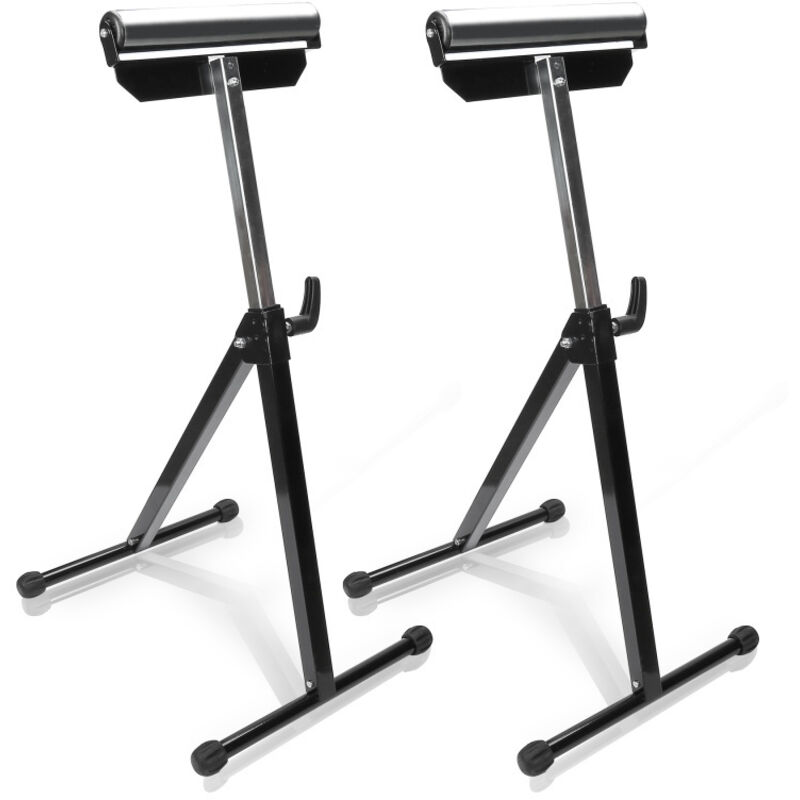 2x Servante d'atelier à Rouleau support à rouleaux réglable en hauteur 68-108cm jusqu'à 60 kg