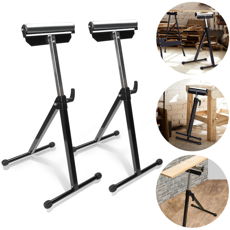 2x Servante d'atelier à Rouleau support à rouleaux Réglable en Hauteur 68-108cm outils garage atelier bricolage