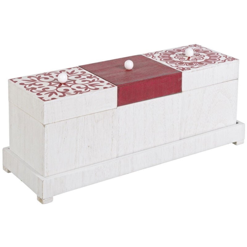 Set 3 scatole Barcellona con vassoio in mdf