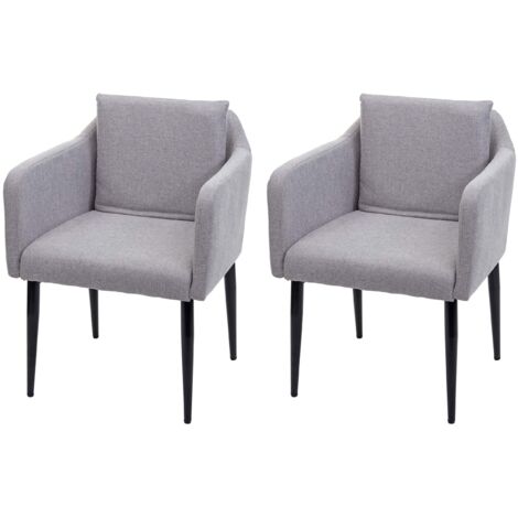 2x sillas de cocina comedor en tela gris patas de metal diseño moderno 040000419