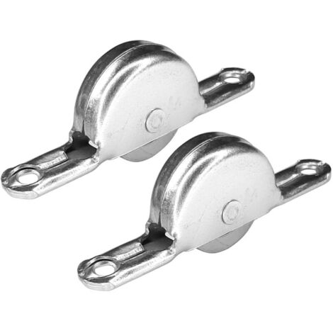 2x Sliding Cabinet Roller 24mm Steel Groove Rail Folding Furniture Door Ball Bearing Support Guide Roller