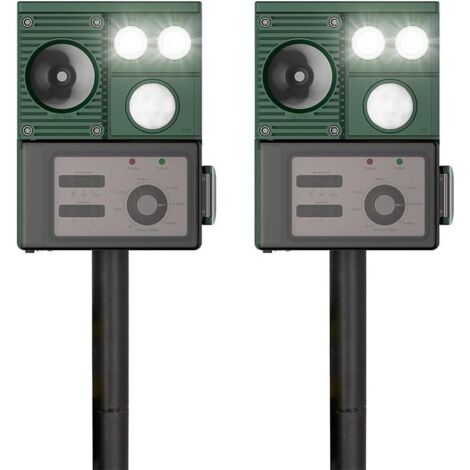 2X Solar-Powered Ultrasonic Squirrel Repellent for Outdoor Use, Ultrasonic Squirrel Repellent with Motion Sensors to Keep Birds, Dogs, and Cats Away from the Garden