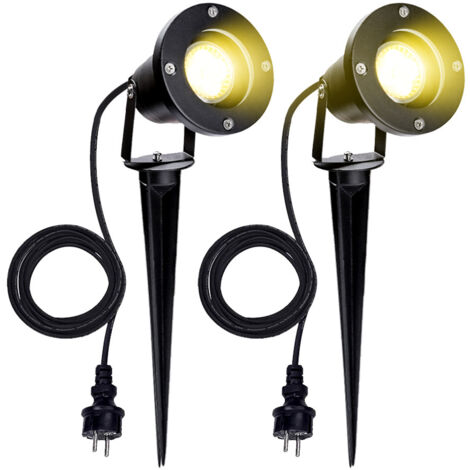 2X Spot de jardin LED spot extérieur LED blanc chaud IP65 lumière de jardin 4W GU10 pré pour extérieur pré de jardin