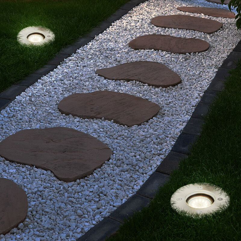 

2x focos empotrables para exteriores Lámparas de pie de parcela de acero inoxidable focos de patio en un conjunto que incluye bombillas LED