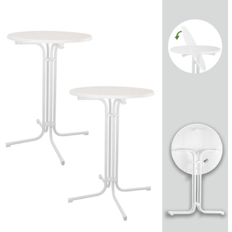 2x Stehtisch klappbar Ø 70 cm Höhe 110 cm Stahl Gastrotisch Partytisch Bistrotisch Gartentisch