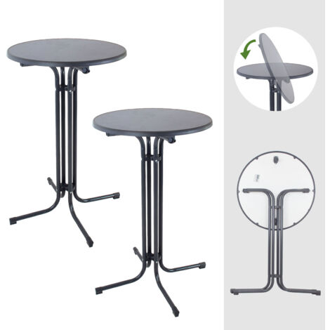 2x Stehtisch klappbar Ø 80 cm Höhe 110 cm Stahl Gastrotisch Partytisch Bistrotisch Gartentisch