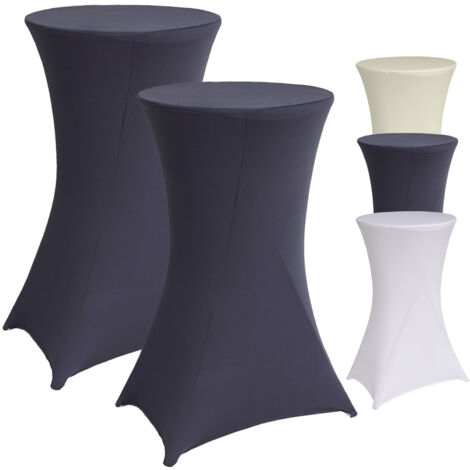 2x Stehtischhusse grau 60 cm Husse Partytisch Bistrotisch Tischdecke Decke