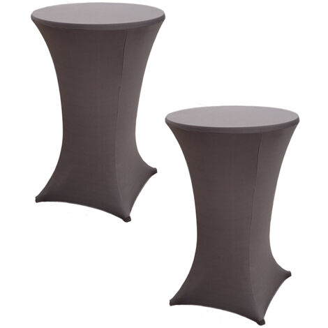 2x Stehtischhusse Stretch 70 cm anthrazit Tischdecke Husse Bistrotisch Partytisch