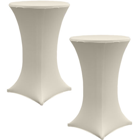 2x Stehtischhusse Stretch 70 cm beige Tischdecke Husse Bistrotisch Partytisch